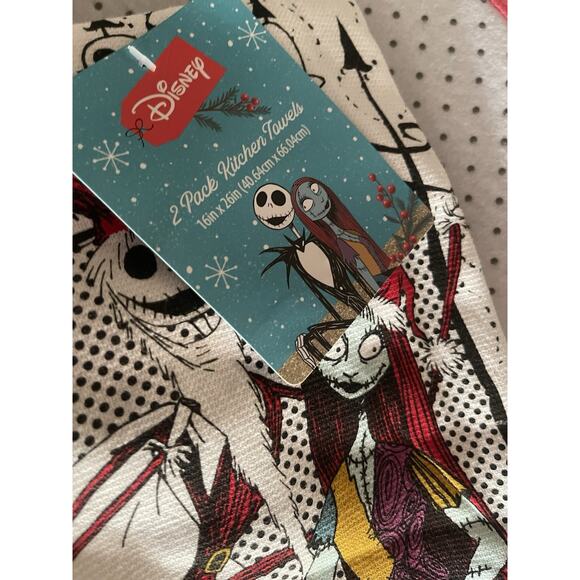 The Nightmare Before Christmas Jack Skellington 2 Kitchen Towels Bundle Set New - Picture 3 of 10